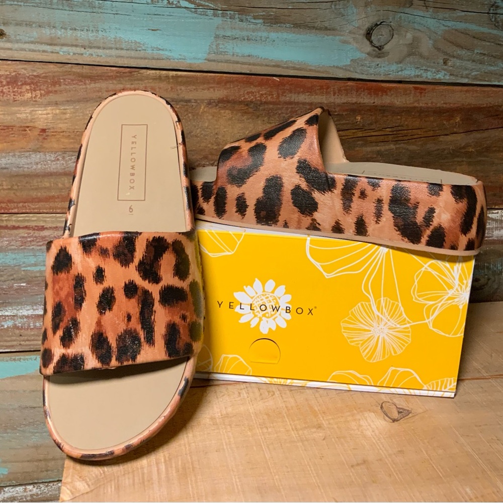 Yellow Box Brown Leopard Print Sandals-Torrey leopard